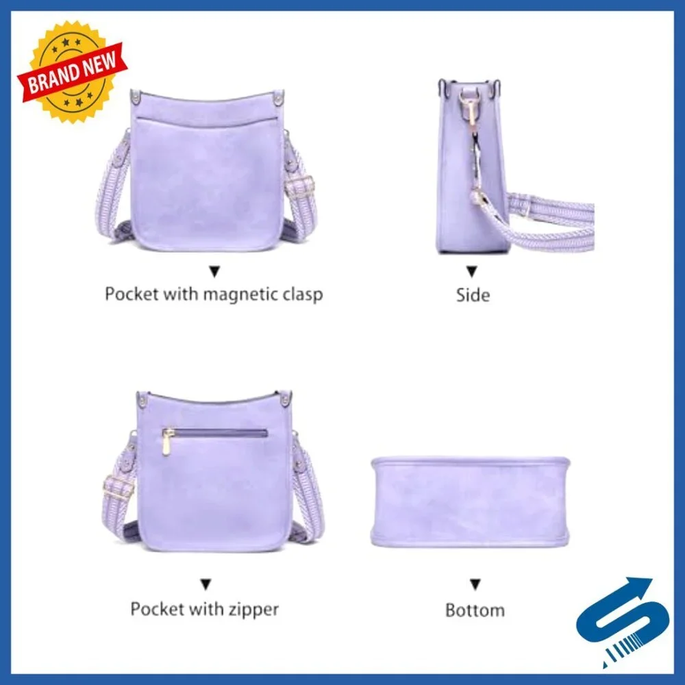 PU Leather Hobo Crossbody Bag Set with Wallet Adjustable Straps Tote